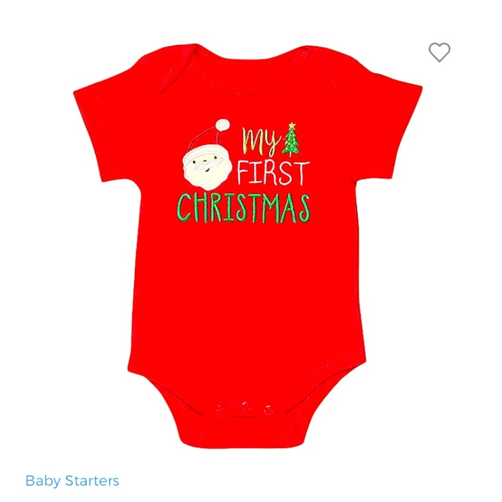 My first Christmas red bodysuit